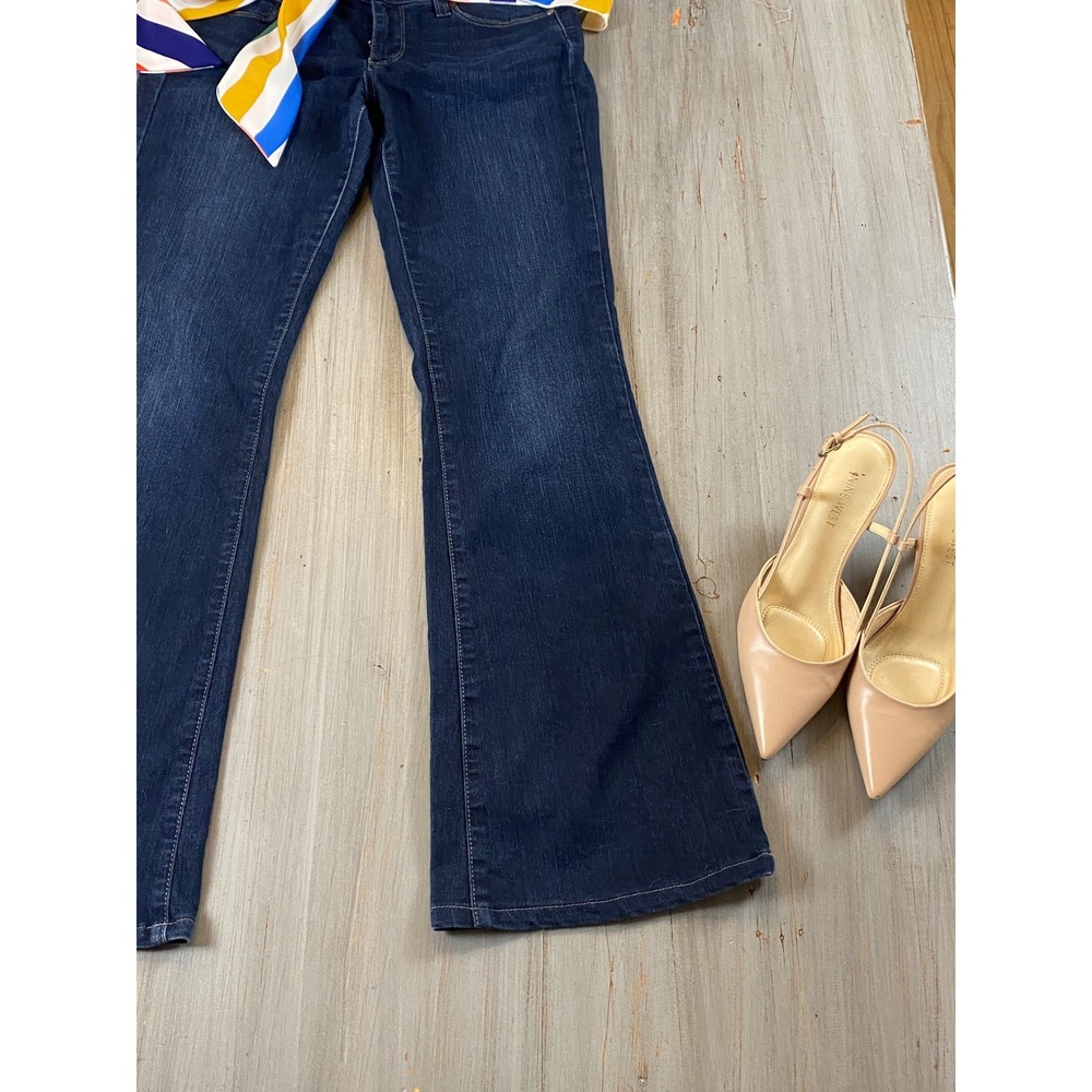 Paige Holly Petite Flare Jeans Dark Wash Blue Denim Size 26 Made in USA - Picture 13 of 16